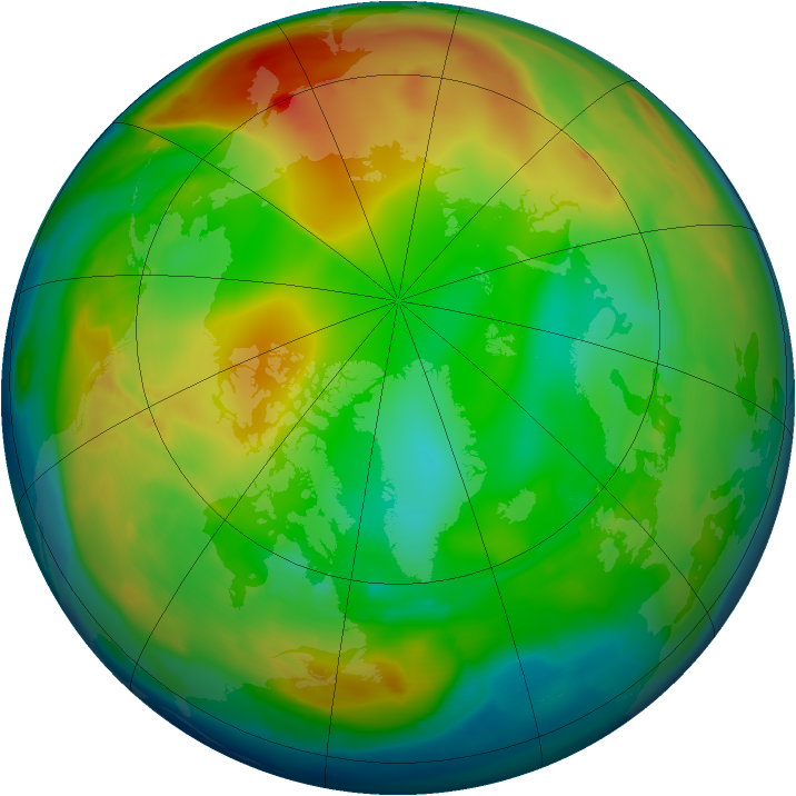 Arctic ozone map for 10 January 2011